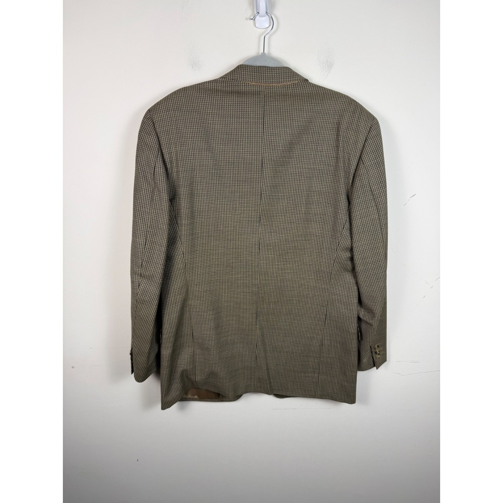 Ermenegildo Zegna Soft Mens Brown Navy Houndstooth Wool Blazer Sport Coat 50 40R - Picture 4 of 9